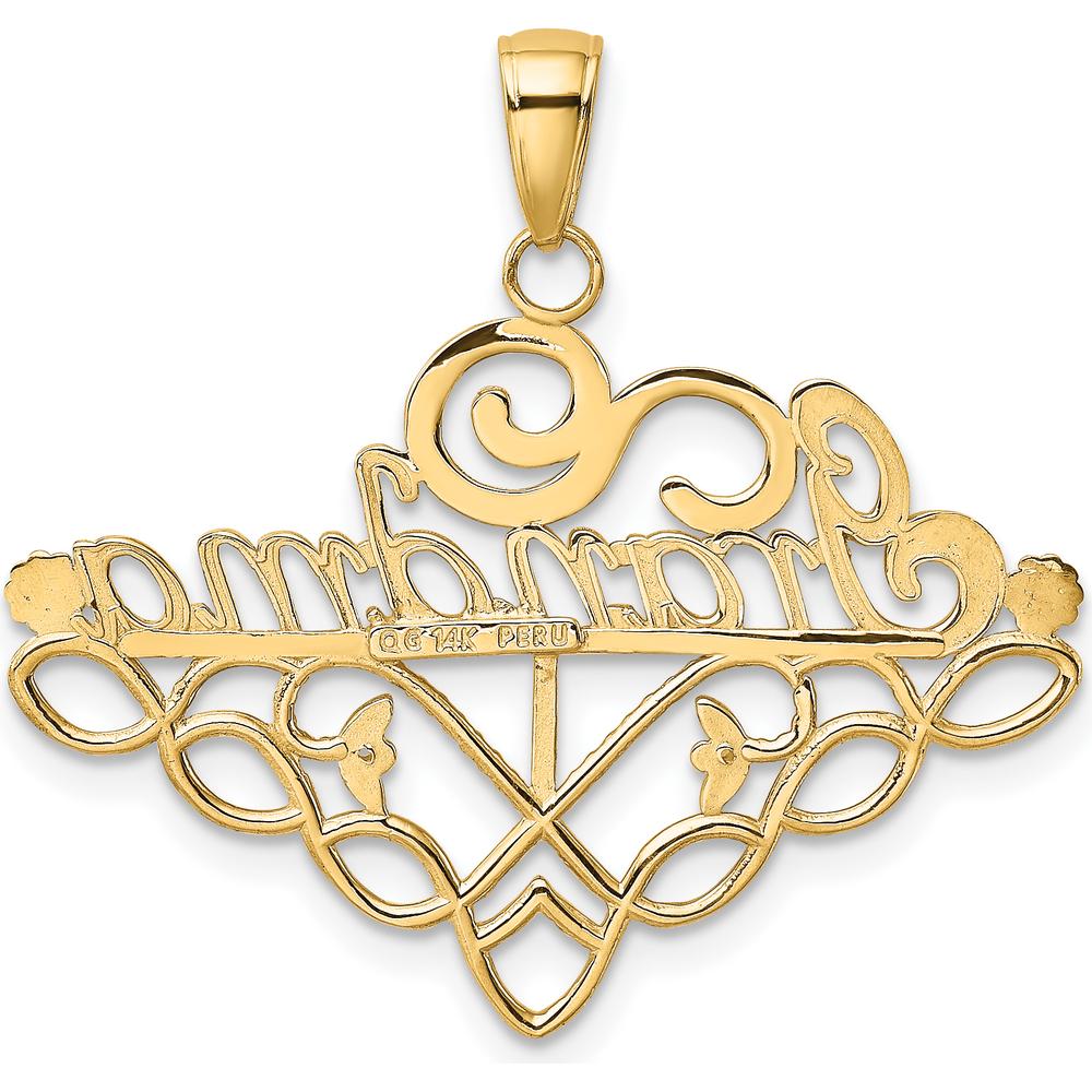 14K Yellow Gold Grandma Birthstone Charm Holder Pendant - Customizable for Personalization by Oro Pregiato