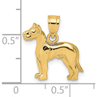 14K Yellow Gold Great Dane Dog Charm Pendant - Polished Finish by Oro Pregiato