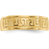 14K Yellow Gold Greek Key Toe Ring with Polished Finish by 0