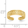 14K Yellow Gold Greek Key Toe Ring with Polished Finish by 0