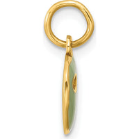 14K Yellow Gold Green Enamel Face Mask Pendant Charm by Oro Pregiato