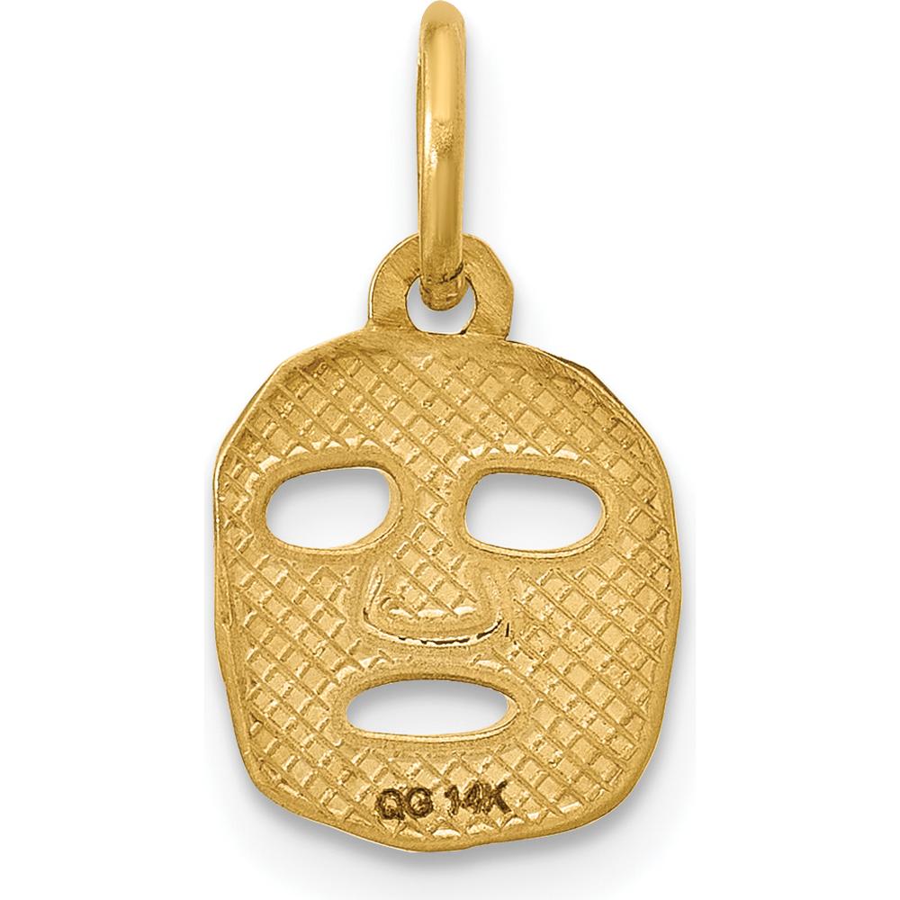 14K Yellow Gold Green Enamel Face Mask Pendant Charm by Oro Pregiato