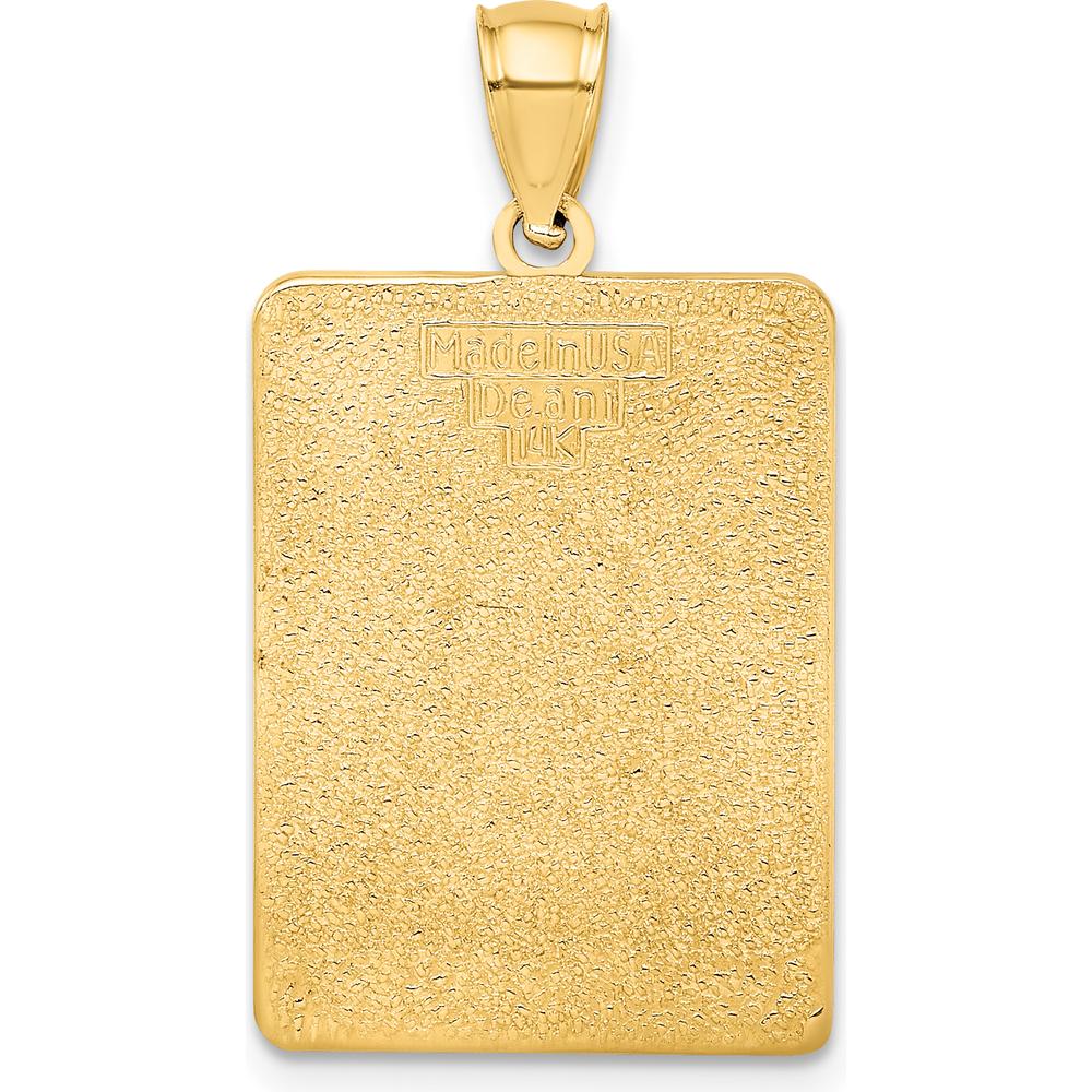 14K Yellow Gold Green Enamel MILE 0 Key West Charm Pendant - 28.7mm Length by Oro Pregiato