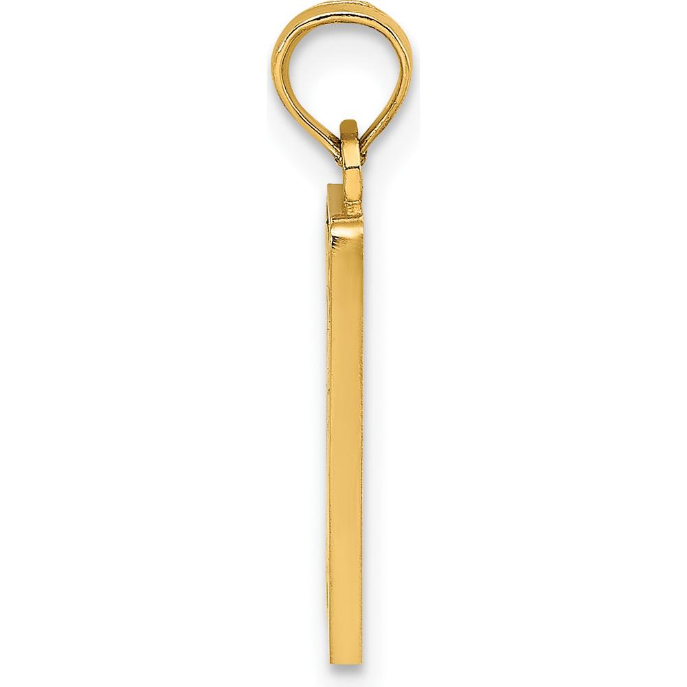 14K Yellow Gold Green Enamel MILE 0 Key West Charm with Textured Back - 19.25mm Length by Oro Pregiato