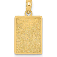 14K Yellow Gold Green Enamel MILE 0 Key West Charm with Textured Back - 19.25mm Length by Oro Pregiato