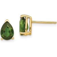 14K Yellow Gold Green Tourmaline Stud Earrings - 0.68 Carat Total Weight by Monteluci Fine Jewelry