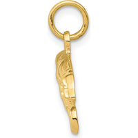 14K Yellow Gold Greyhound Charm Pendant with Textured Finish by Oro Pregiato