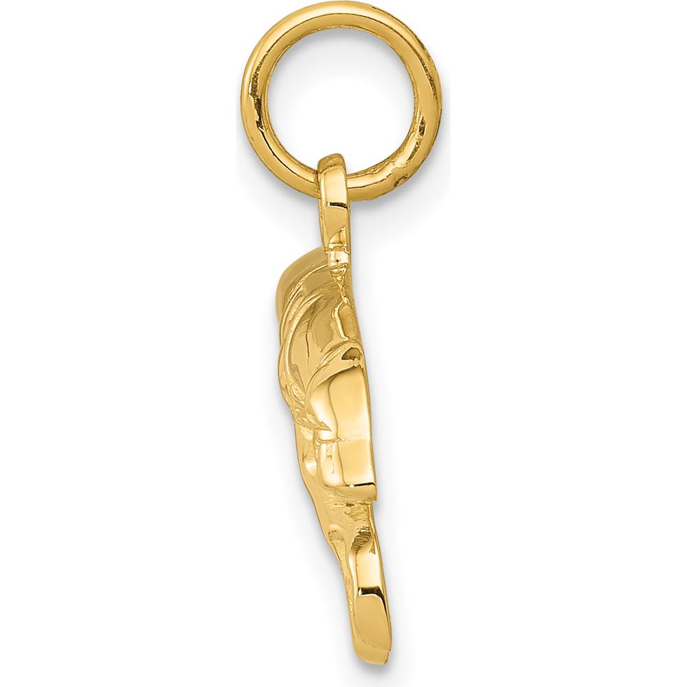 14K Yellow Gold Greyhound Charm Pendant with Textured Finish by Oro Pregiato