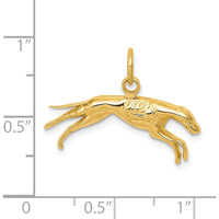 14K Yellow Gold Greyhound Charm Pendant with Textured Finish by Oro Pregiato