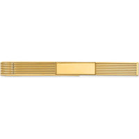 14K Yellow Gold Grooved Engravable Tie Bar - 50mm by Oro Pregiato