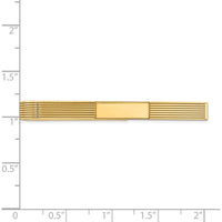 14K Yellow Gold Grooved Engravable Tie Bar - 50mm by Oro Pregiato