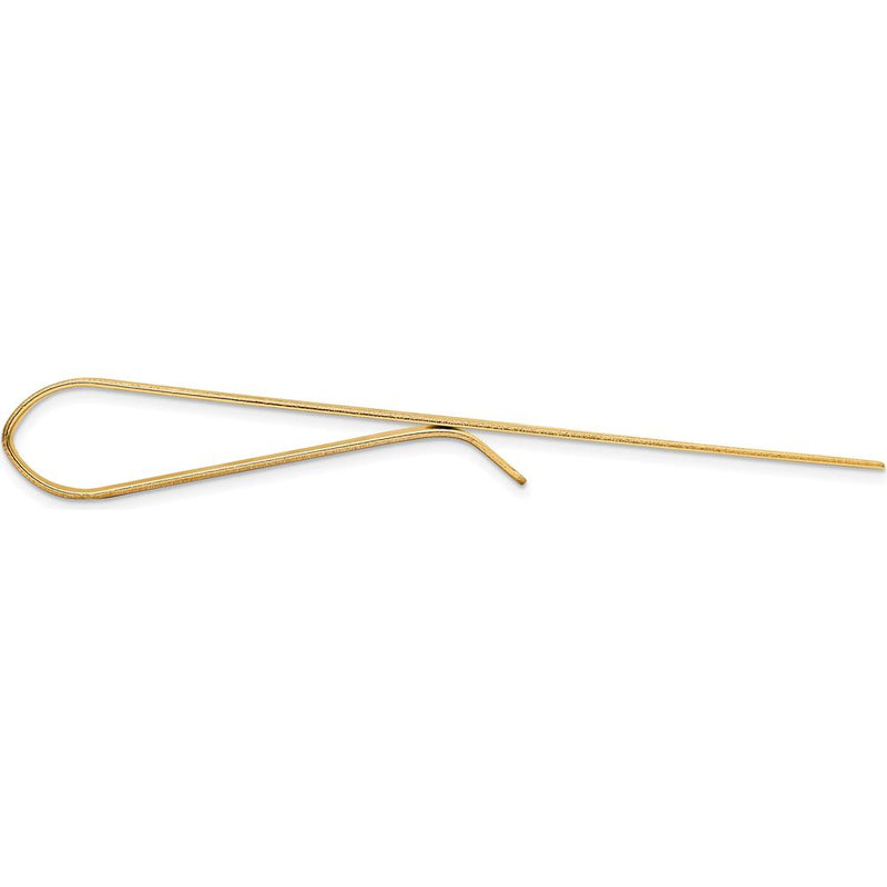 14K Yellow Gold Grooved Engravable Tie Bar - 50mm x 8mm Polished Solid ...
