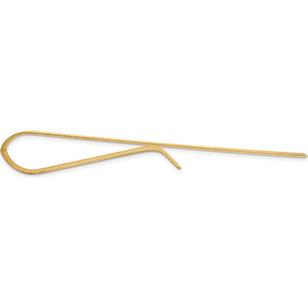 14K Yellow Gold Grooved Engravable Tie Bar for Men - Personalized Luxury Accessory by Oro Pregiato