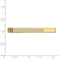 14K Yellow Gold Grooved Engravable Tie Bar - Polished Solid Gold Men's Accessory by Oro Pregiato