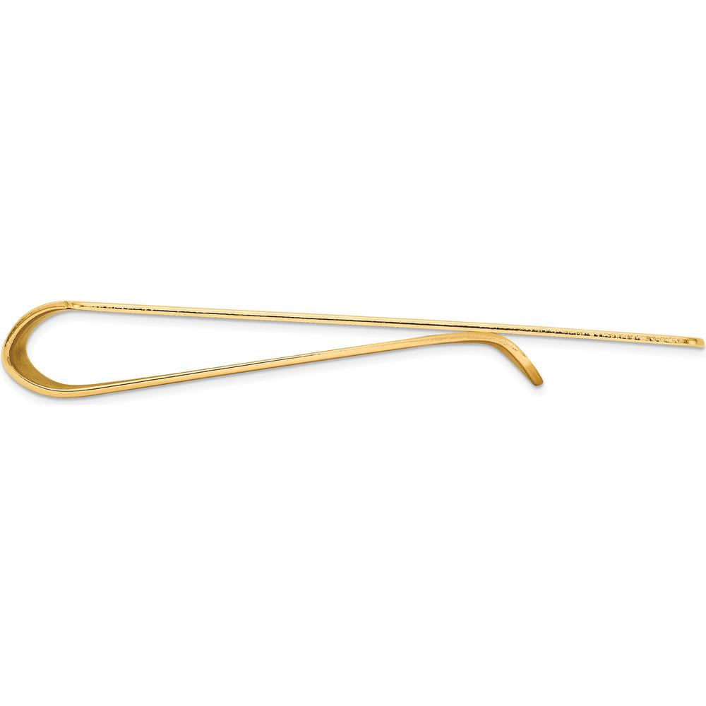 14K Yellow Gold Grooved Polished Money Clip - Engravable Solid Men's Accessory by Oro Pregiato