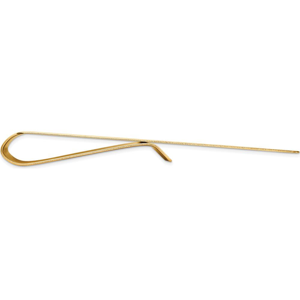 14K Yellow Gold Grooved Polished Money Clip - Solid Engravable Men's Accessory by Oro Pregiato