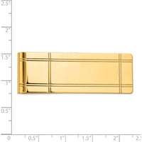14K Yellow Gold Grooved Polished Money Clip - Solid Engravable Men's Accessory by Oro Pregiato