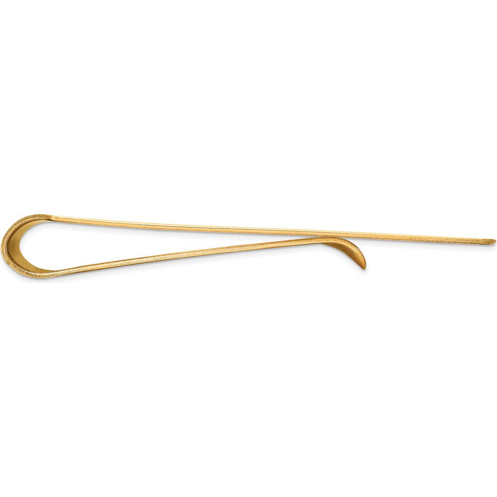 14K Yellow Gold Grooved Polished Money Clip - Solid Fine Jewelry Accessory by Oro Pregiato
