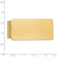 14K Yellow Gold Grooved Polished Money Clip - Solid Fine Jewelry Accessory by Oro Pregiato
