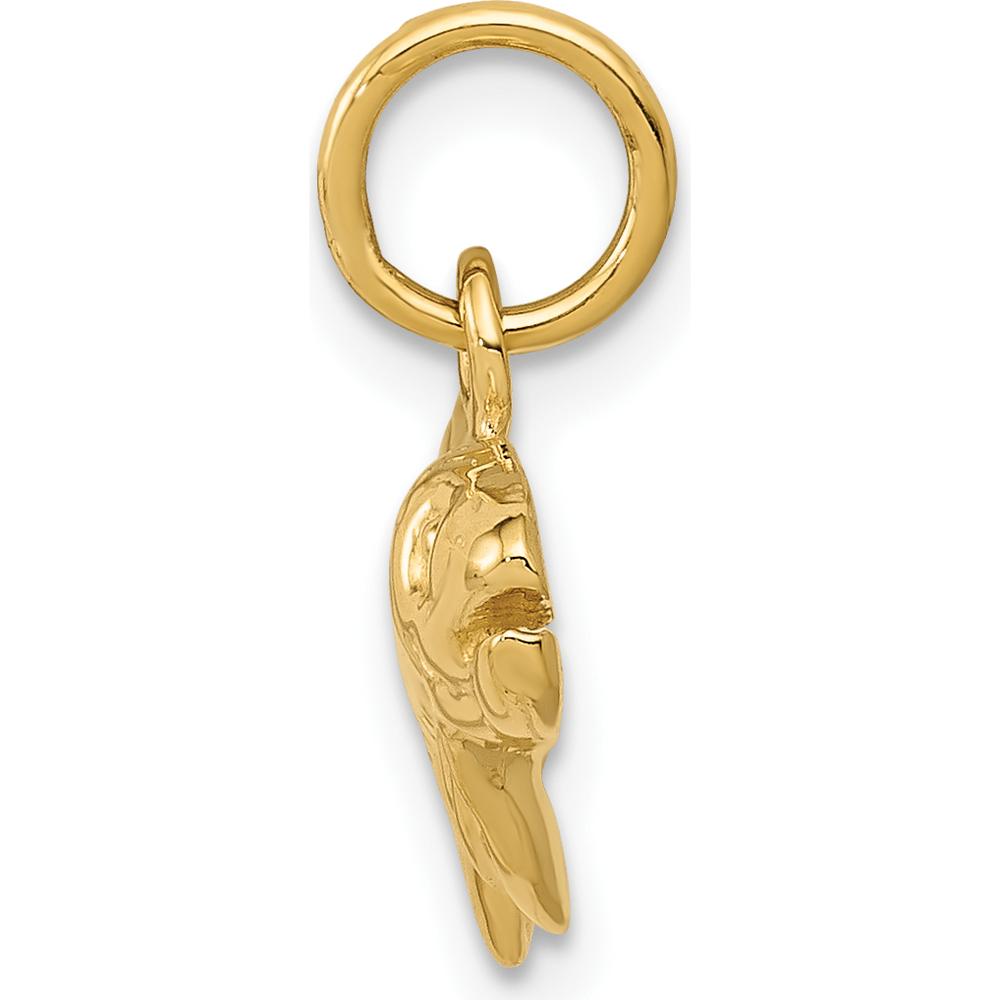 14K Yellow Gold Grouper Fish Pendant Charm - 13mm Length by Oro Pregiato