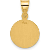 14K Yellow Gold Guardian Angel Medal Pendant with Satin and Polished Finish - Timeless Faith Jewelry by Oro Pregiato