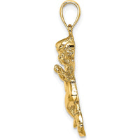 14K Yellow Gold Guardian Angel Walking Pendant Charm - Polished Finish by Oro Pregiato