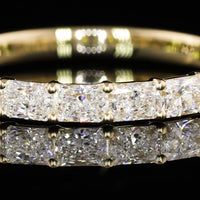 14K Yellow Gold Half Eternity Band Ring with East-West Set Radiant Cut Lab Diamonds - 1.22 Carat Total Diamond Weight - Covaloro Fine Jewelry