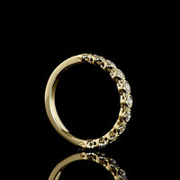 14K Yellow Gold Half Eternity Band with 11 Bezel Set Round Lab Diamonds - 0.63 Carat Total Weight - Covaloro Fine Jewelry