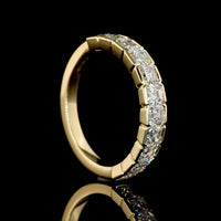 14K Yellow Gold Half Eternity Band with 11 Half Bezel Set Asscher Cut Lab Diamonds - 1.60 Carats Total Diamond Weight - Covaloro Fine Jewelry