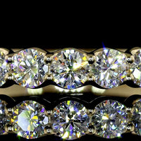 14K Yellow Gold Half Eternity Band with 11 Prong-Set Round Brilliant Cut Lab Diamonds - 1.00 Carat Total Diamond Weight - Covaloro Fine Jewelry