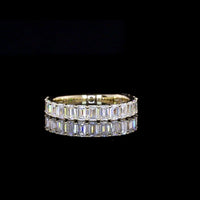 14K Yellow Gold Half Eternity Band with 17 Emerald Cut Lab Diamonds - 1.87 Carats Total Diamond Weight, E-F Color, VS1 Clarity - Covaloro Fine Jewelry