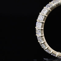 14K Yellow Gold Half Eternity Band with 17 Emerald Cut Lab Diamonds - 1.87 Carats Total Diamond Weight, E-F Color, VS1 Clarity - Covaloro Fine Jewelry