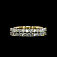 14K Yellow Gold Half Eternity Band with 17 Pave Set Round Lab Diamonds - 0.54 Carat Total Weight, E-F Color VS2 Clarity - Covaloro Fine Jewelry