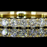 14K Yellow Gold Half Eternity Band with 17 Pave Set Round Lab Diamonds - 0.54 Carat Total Weight, E-F Color VS2 Clarity - Covaloro Fine Jewelry
