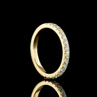 14K Yellow Gold Half Eternity Band with 17 Pave Set Round Lab Diamonds - 0.54 Carat Total Weight, E-F Color VS2 Clarity - Covaloro Fine Jewelry