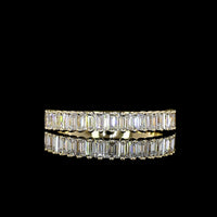 14K Yellow Gold Half Eternity Band with 19 Prong-Set Baguette Cut Lab Diamonds - 0.76 Total Carat Weight - Covaloro Fine Jewelry