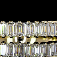 14K Yellow Gold Half Eternity Band with 19 Prong-Set Baguette Cut Lab Diamonds - 0.76 Total Carat Weight - Covaloro Fine Jewelry