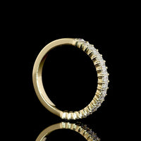 14K Yellow Gold Half Eternity Band with 19 Prong-Set Baguette Cut Lab Diamonds - 0.76 Total Carat Weight - Covaloro Fine Jewelry