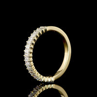 14K Yellow Gold Half Eternity Band with 19 Prong-Set Baguette Cut Lab Diamonds - 0.76 Total Carat Weight - Covaloro Fine Jewelry