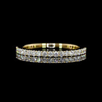 14K Yellow Gold Half Eternity Band with 19 Round Brilliant Cut Lab Diamonds - 0.31 Total Carat Weight, E-F Color VS Clarity - Covaloro Fine Jewelry
