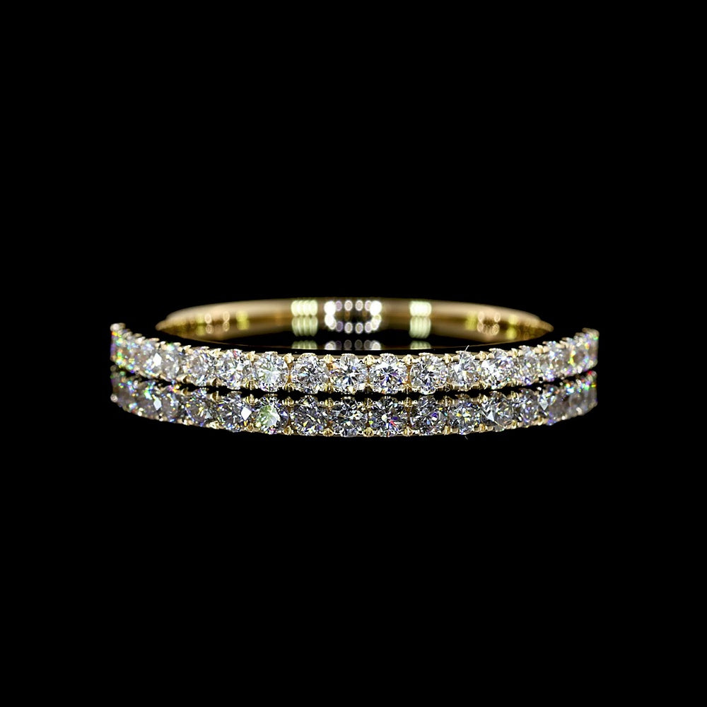 14K Yellow Gold Half Eternity Band with 19 Round Brilliant Cut Lab Diamonds - 0.31 Total Carat Weight, E-F Color VS Clarity - Covaloro Fine Jewelry
