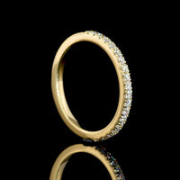 14K Yellow Gold Half Eternity Band with 19 Round Brilliant Cut Lab Diamonds - 0.31 Total Carat Weight, E-F Color VS Clarity - Covaloro Fine Jewelry