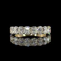 14K Yellow Gold Half Eternity Band with 2.07 Carat Cushion Brilliant Cut Lab Diamonds - 10 Stones E-F VS Clarity - Covaloro Fine Jewelry