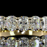 14K Yellow Gold Half Eternity Band with 2.07 Carat Cushion Brilliant Cut Lab Diamonds - 10 Stones E-F VS Clarity - Covaloro Fine Jewelry