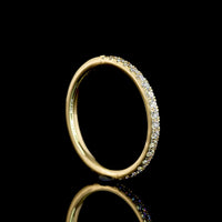 14K Yellow Gold Half Eternity Band with 23 U-Prong Set Round Lab Diamonds - 0.31 Total Carat Weight, E-F Color VS2 Clarity - Covaloro Fine Jewelry