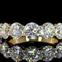 14K Yellow Gold Half Eternity Band with 7 Prong Set Round Lab Diamonds - 3.92 Carats Total Diamond Weight - Covaloro Fine Jewelry