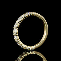 14K Yellow Gold Half Eternity Band with 9 East-West Set Oval Lab Diamonds - 1.02 Carats Total Diamond Weight - Covaloro Fine Jewelry