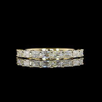 14K Yellow Gold Half Eternity Band with 9 East-West Set Radiant Cut Lab Diamonds - 0.89 Carat Total Weight - Covaloro Fine Jewelry