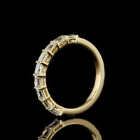 14K Yellow Gold Half Eternity Band with 9 East-West Set Radiant Cut Lab Diamonds - 0.89 Carat Total Weight - Covaloro Fine Jewelry