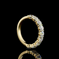 14K Yellow Gold Half Eternity Band with 9 Round Brilliant Cut Lab-Grown Diamonds - 1.69 Carat Total Diamond Weight - Covaloro Fine Jewelry